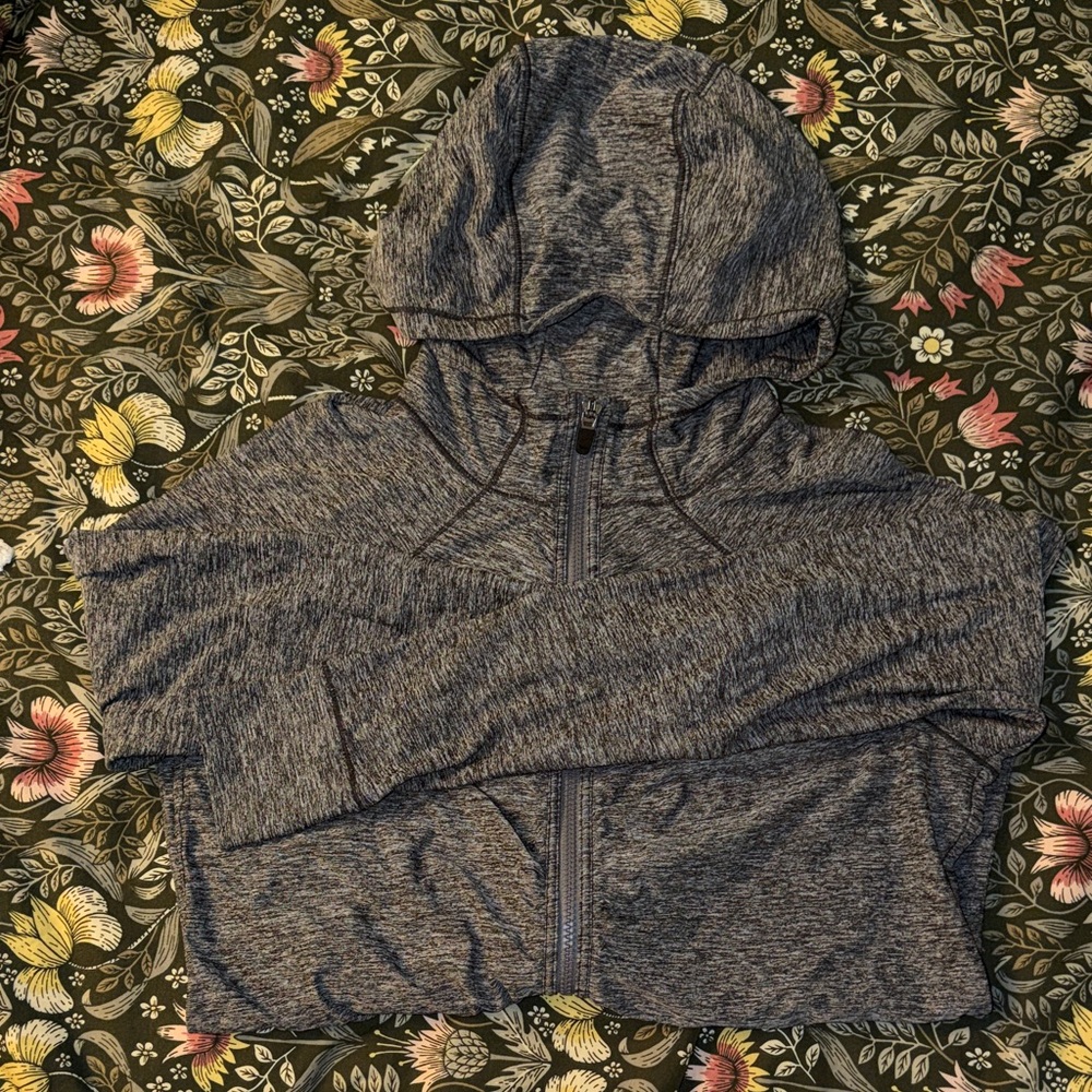 Athleta Gray Zip-Up Hoodie with UPF